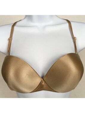 Sweet Nothings Bra Women Size 36B Beige Push Up Racerback Underwire Back Close